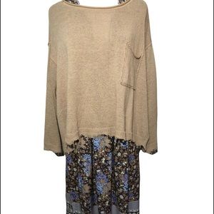 Free People Prism Raw Hem Pocket Slouchy Sweater